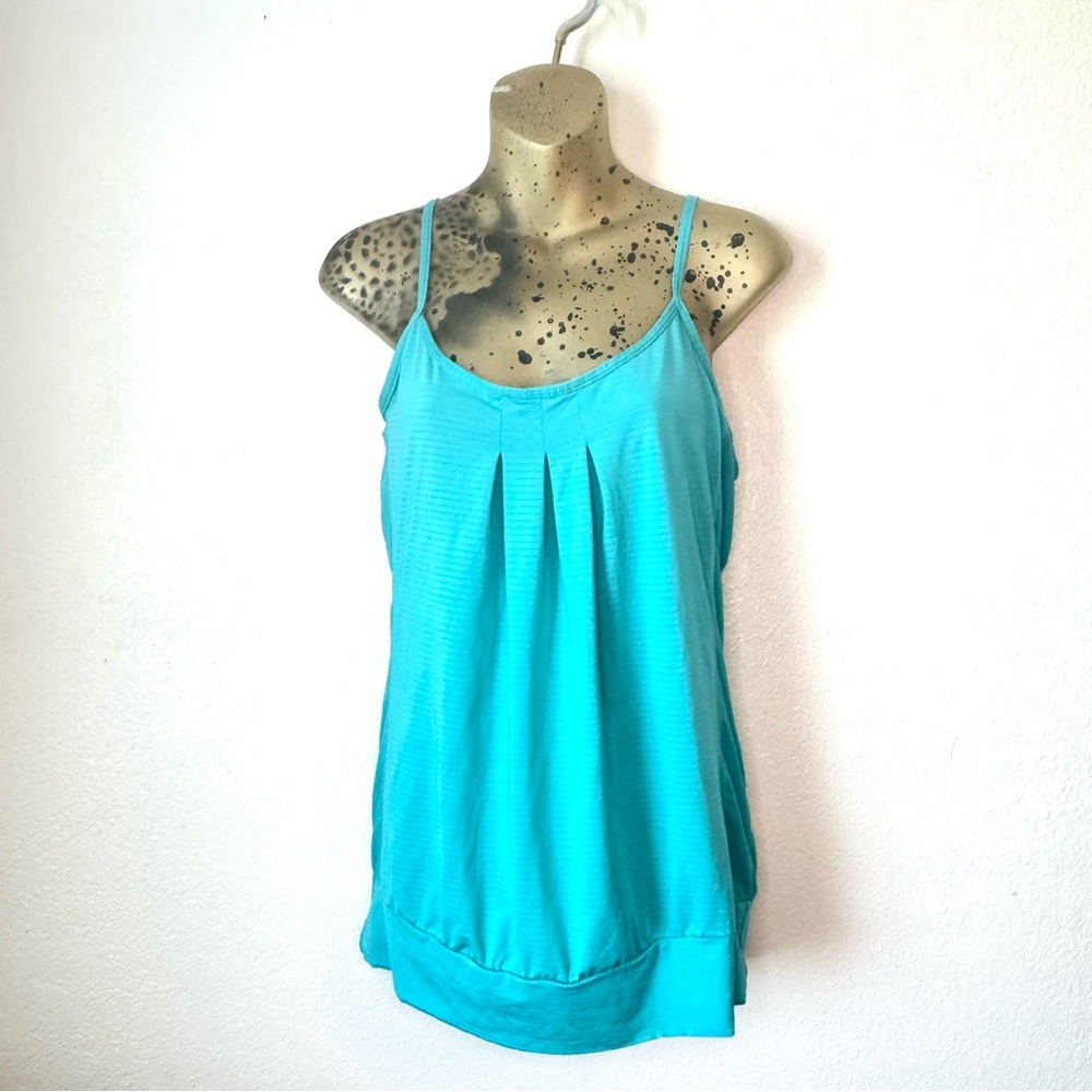 Zella Built-In Bra Turquoise Active Tank Top | Medium